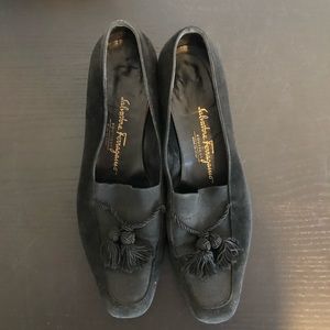 Salvatore Ferragamo square toe tassel heel